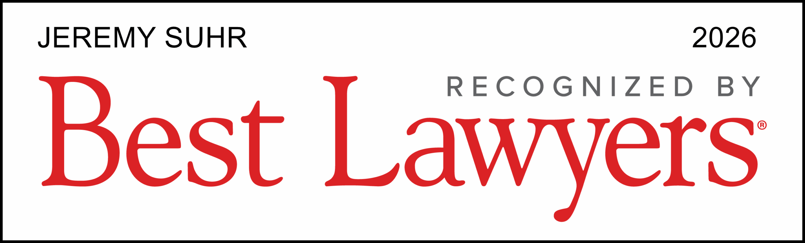 Best Lawyers 2026 | Jeremy Suhr